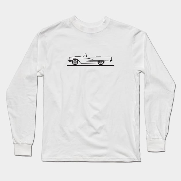 1958 Ford Thunderbird Convertible Long Sleeve T-Shirt by PauHanaDesign